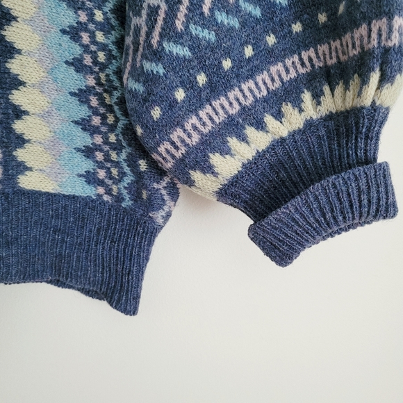 Vintage Fairisle Shetland Wool Dolman Sweater - S - Picture 4 of 11